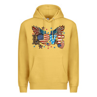 Antique Gold Love America wings 4th of july Premium Hoodie - HowdyJamesFarm