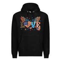 Black Love America wings 4th of july Premium Hoodie - HowdyJamesFarm