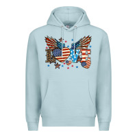 Blue Mist Love America wings 4th of july Premium Hoodie - HowdyJamesFarm