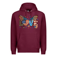 Burgundy Love America wings 4th of july Premium Hoodie - HowdyJamesFarm