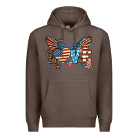 Coffee Love America wings 4th of july Premium Hoodie - HowdyJamesFarm