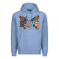 Colony Blue Love America wings 4th of july Premium Hoodie - HowdyJamesFarm