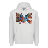 Dove Grey Love America wings 4th of july Premium Hoodie - HowdyJamesFarm