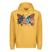 Mustard Love America wings 4th of july Premium Hoodie - HowdyJamesFarm