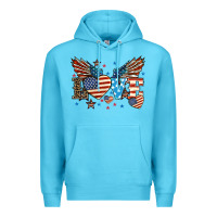 Ocean Blue Love America wings 4th of july Premium Hoodie - HowdyJamesFarm