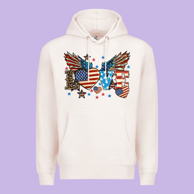 Love America Wings 4th Of July Premium Hoodie Designed By Howdyjamesfarm
