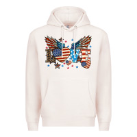 Pale Pink Love America wings 4th of july Premium Hoodie - HowdyJamesFarm