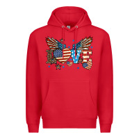 Red Love America wings 4th of july Premium Hoodie - HowdyJamesFarm