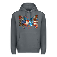 Rock Love America wings 4th of july Premium Hoodie - HowdyJamesFarm