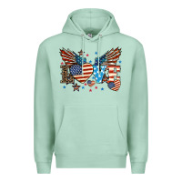 Seafoam Love America wings 4th of july Premium Hoodie - HowdyJamesFarm