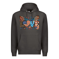 Smoke Love America wings 4th of july Premium Hoodie - HowdyJamesFarm