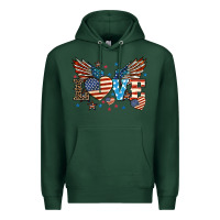 Sports Green Love America wings 4th of july Premium Hoodie - HowdyJamesFarm