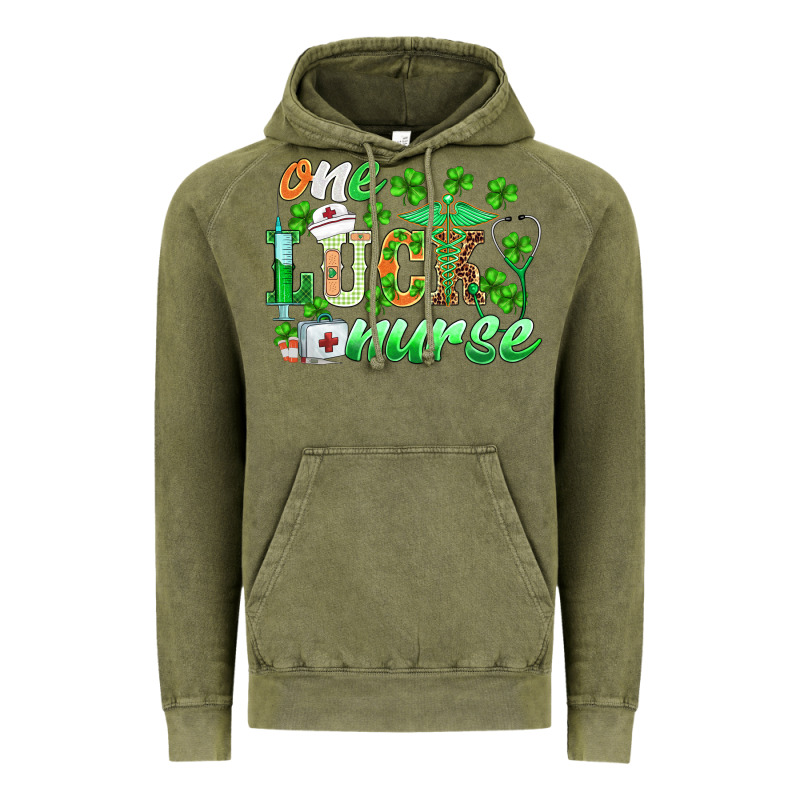 St.patricks One Lucky Nurse Vintage Hoodie by BarkalooDesign | Teevron