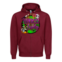 Burgundy halloween lunch lady Zipper Hoodie - BarkalooDesign