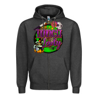 Charcoal Heather halloween lunch lady Zipper Hoodie - BarkalooDesign