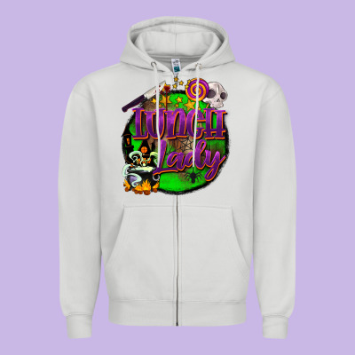 Halloween Lunch Lady Zipper Hoodie Designed By Barkaloodesign