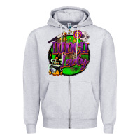 Heather Grey halloween lunch lady Zipper Hoodie - BarkalooDesign