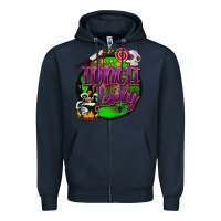 Navy halloween lunch lady Zipper Hoodie - BarkalooDesign