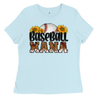 Baby Blue baseball nana Ladies Tee - HRA Design Shop
