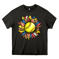 Asphalt softball sunflower Heavy Core Tee - HRA Design Shop