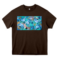 Chocolate Brown dolphin  mug Heavy Core Tee - BarkalooDesign