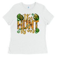 White The hunt is on Easter Ladies Tee - Neo Western