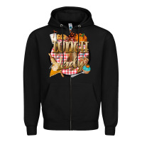 Black fall  lunch lady Zipper Hoodie - BarkalooDesign