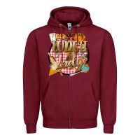 Burgundy fall  lunch lady Zipper Hoodie - BarkalooDesign