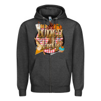 Charcoal Heather fall  lunch lady Zipper Hoodie - BarkalooDesign