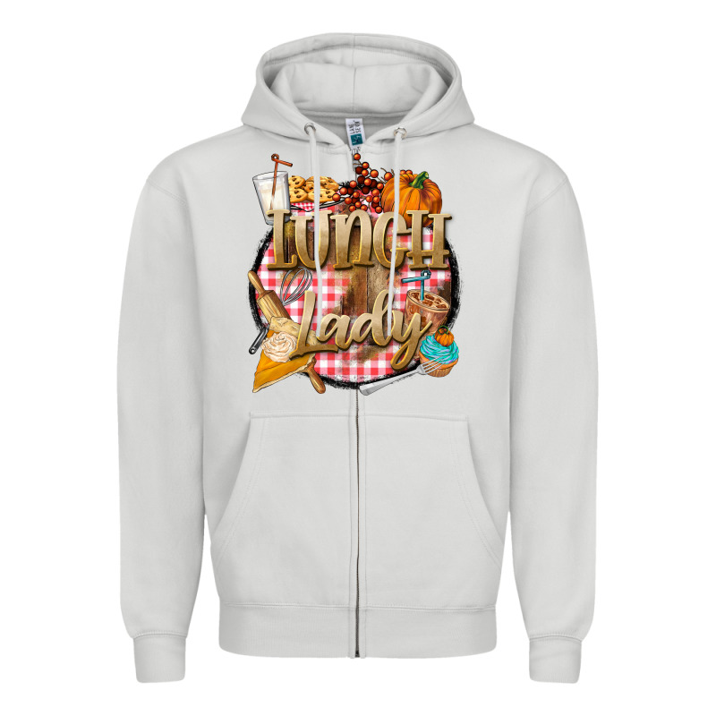 Fall  Lunch Lady Zipper Hoodie by BarkalooDesign | Teevron