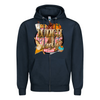 Navy fall  lunch lady Zipper Hoodie - BarkalooDesign