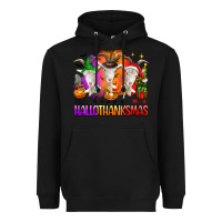 Black happy hallothanksmas goats Heavyweight Hoodie - texasbilliewilder