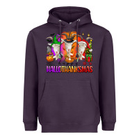 Plum happy hallothanksmas goats Heavyweight Hoodie - texasbilliewilder