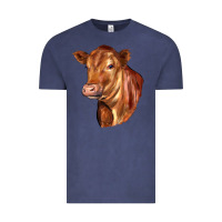 Vintage Denim red angus cattle cow Vintage Tee - LillyAllenDesigns