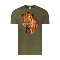 Vintage Olive red angus cattle cow Vintage Tee - LillyAllenDesigns