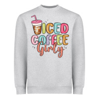 Heather Grey iced coffee girly Heavyweight Sweatshirt - MaliasSmallBusiness