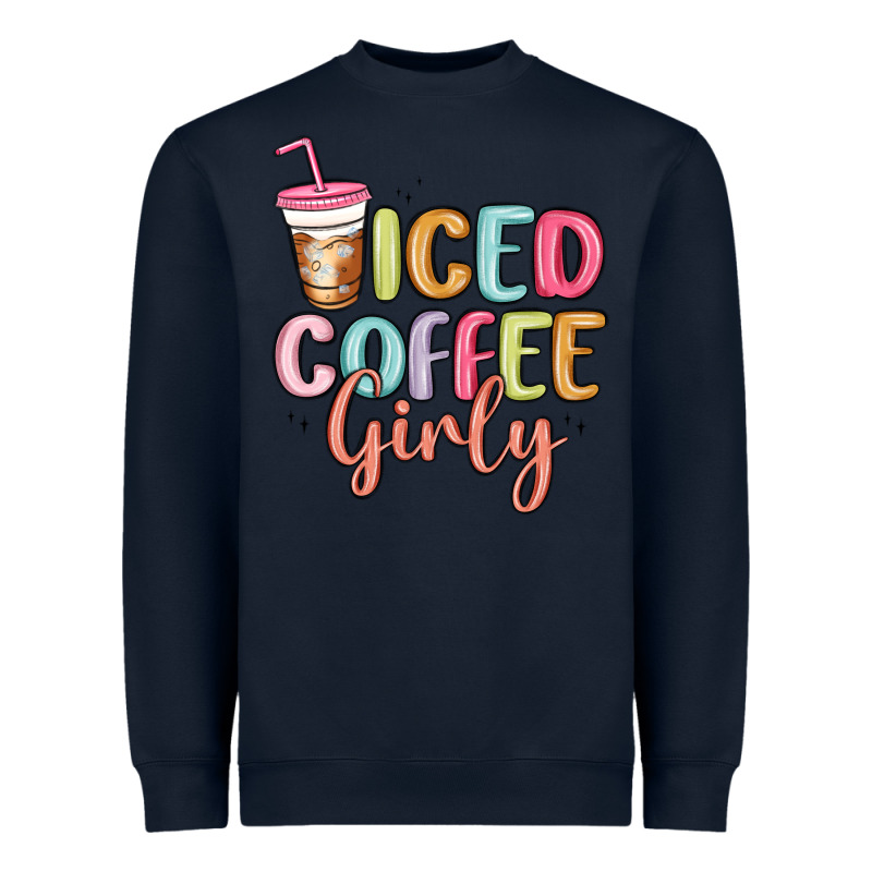 Iced Coffee Girly Heavyweight Sweatshirt by MaliasSmallBusiness | Teevron