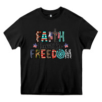Black faith family freedom Heavy Core Tee - CowhideDigitalArt