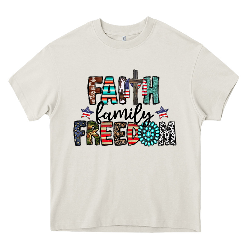 Faith Family Freedom Heavy Core Tee by CowhideDigitalArt | Teevron