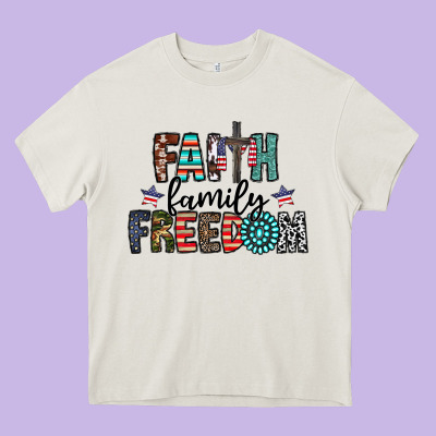 Faith Family Freedom Heavy Core Tee Designed By Cowhidedigitalart
