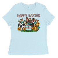 Baby Blue Western Happy Easter Ladies Tee - Neo Western