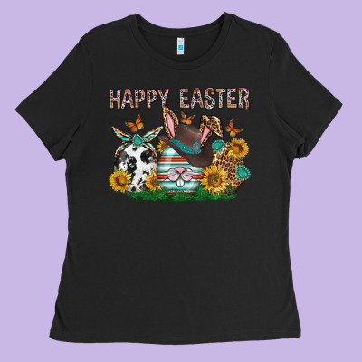 Western Happy Easter Ladies Tee Designed By Neo Western