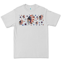 Dove Grey patriotic native American headdress 16oz libbey cup Premium Tee - HRA Design Shop