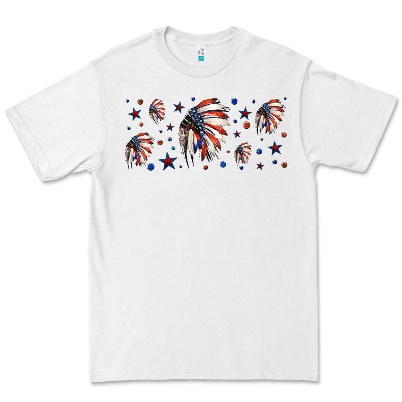 Patriotic Native American Headdress 16oz Libbey Cup Premium Tee by HRA Design Shop | Teevron