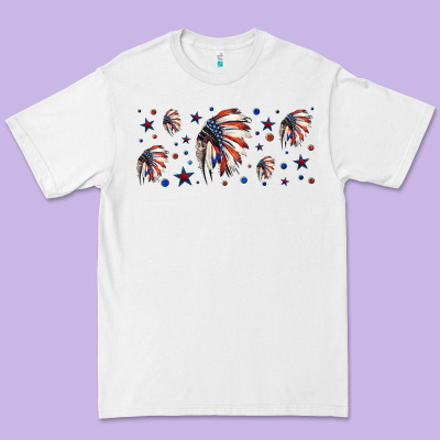 Patriotic Native American Headdress 16oz Libbey Cup Premium Tee Designed By Hra Design Shop