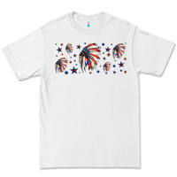 White patriotic native American headdress 16oz libbey cup Premium Tee - HRA Design Shop