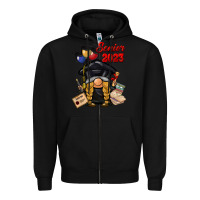 Black senior 2023 gnome Zipper Hoodie - BarkalooDesign