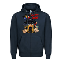 Navy senior 2023 gnome Zipper Hoodie - BarkalooDesign