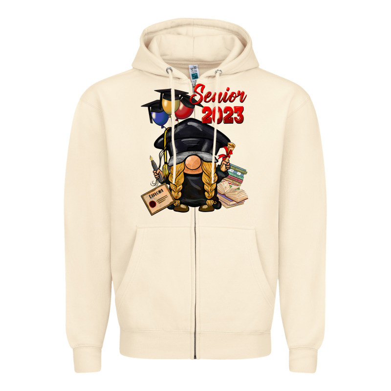 Senior 2023 Gnome Zipper Hoodie by BarkalooDesign | Teevron