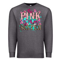 Charcoal Heather The pink is for my sister Cancer Awareness Premium Sweatshirt - HowdyJamesFarm